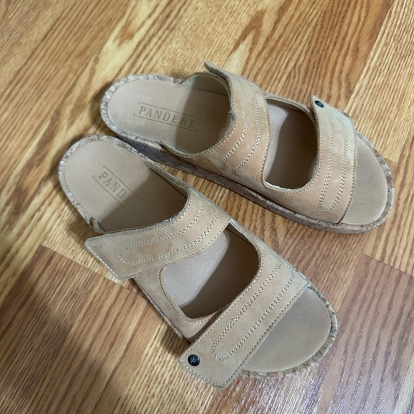 Tan Comfort Sandals with Adjustable Straps and Cushioned Footbed - Picture 2 of 5